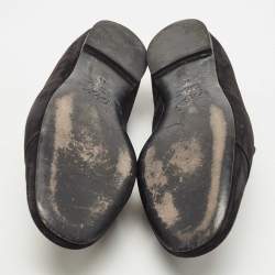 Pre Owned Roger Vivier Black Suede and Crystal Flower Strass Loafers Size 40