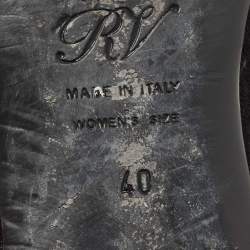 Pre Owned Roger Vivier Black Suede and Crystal Flower Strass Loafers Size 40