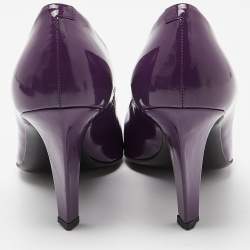 Pre Owned Roger Vivier Purple Patent Leather Pumps Size 38