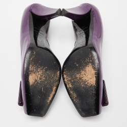 Pre Owned Roger Vivier Purple Patent Leather Pumps Size 38