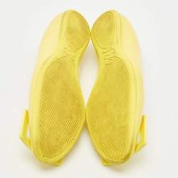 Pre Owned Roger Vivier Yellow Patent Leather Gommette Ballet Flats Size 37