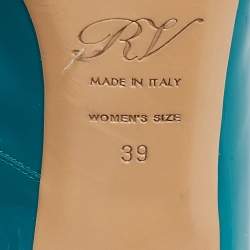 Pre Owned Roger Vivier Turquoise Blue Patent Leather Trompette Pumps Size 39