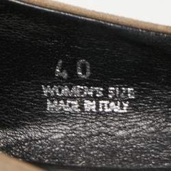 Pre Owned Roger Vivier Grey Suede Gommette Ballet Flats Size 40