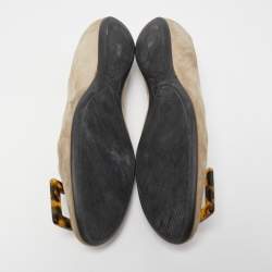 Pre Owned Roger Vivier Grey Suede Gommette Ballet Flats Size 40