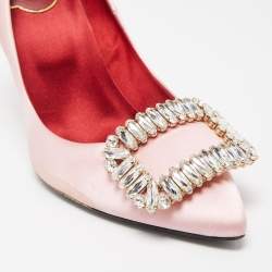 Pre Owned Roger Vivier Pink Satin Trompette Pumps Size 39