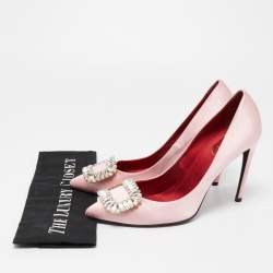 Pre Owned Roger Vivier Pink Satin Trompette Pumps Size 39