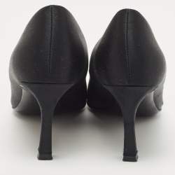 Pre Owned Roger Vivier Black Satin Embellished Pumps Size 39