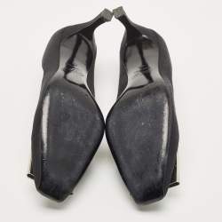 Pre Owned Roger Vivier Black Satin Embellished Pumps Size 39