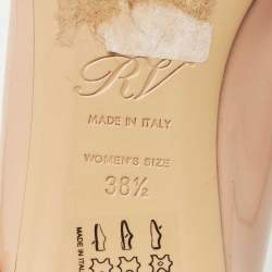 Pre Owned Roger Vivier Beige Patent Leather Trompette Pumps Size 38.5