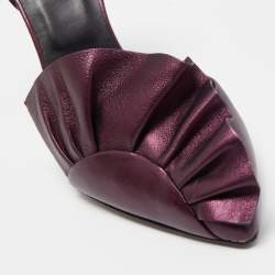 Pre Owned Roger Vivier Purple Leather D'orsay Pumps Size 38