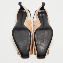 Pre Owned Roger Vivier Beige Patent Belle Vivier Slingback Pumps Size 39