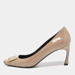 Roger Vivier Beige Patent Belle Pumps Size 38.5