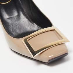 Roger Vivier Beige Patent Belle Pumps Size 38.5
