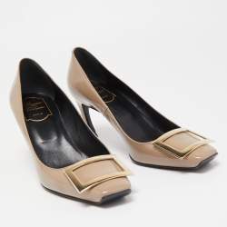 Roger Vivier Beige Patent Belle Pumps Size 38.5