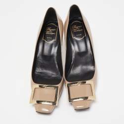 Roger Vivier Beige Patent Belle Pumps Size 38.5
