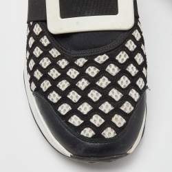 Roger Vivier Black/White Mesh and Neoprene Viv Run Sneakers Size 38