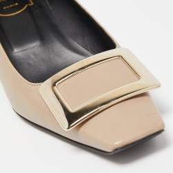 Pre Owned Roger Vivier Grey Leather Belle Vivier Pumps Size 37