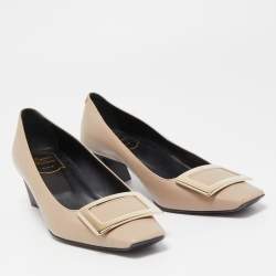 Pre Owned Roger Vivier Grey Leather Belle Vivier Pumps Size 37