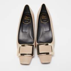 Pre Owned Roger Vivier Grey Leather Belle Vivier Pumps Size 37