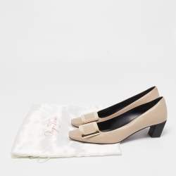 Pre Owned Roger Vivier Grey Leather Belle Vivier Pumps Size 37