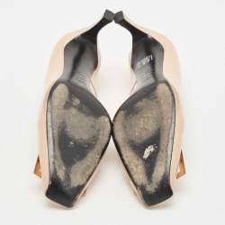 Pre Owned Roger Vivier Beige Patent Trompette Pumps Size 40