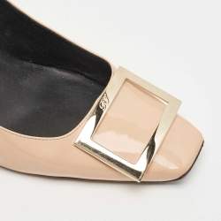 Pre Owned Roger Vivier Beige Patent Trompette Pumps Size 40