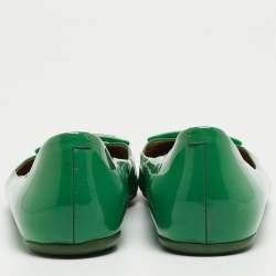 Roger Vivier Green Patent Leather Gommette Ballet Flats Size 38.5