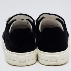 Pre Owned Roger Vivier Black Velvet Sneaky Viv Embellished Slip On Sneakers Size 36