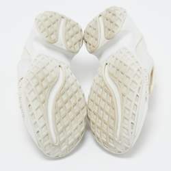 Roger Vivier White Neoprene and Lace Viv Run Sneakers Size 35.5