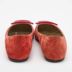 Roger Vivier Orange Suede Vivier Ballet Flats Size 35