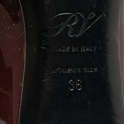 Pre Owned Roger Vivier Burgundy Patent Trompette Pumps Size 36