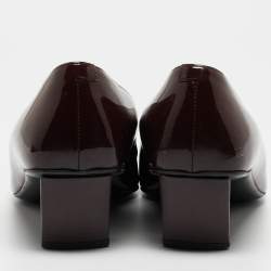 Pre Owned Roger Vivier Burgundy Patent Trompette Pumps Size 36