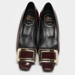 Pre Owned Roger Vivier Burgundy Patent Trompette Pumps Size 36