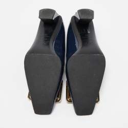 Roger Vivier Navy Blue Patent Leather Belle Vivier Pumps Size 35