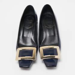 Roger Vivier Navy Blue Patent Leather Belle Vivier Pumps Size 35