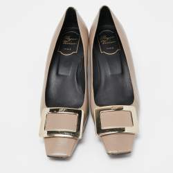 Pre Owned Roger Vivier Grey Leather Belle Vivier Pumps Size 38