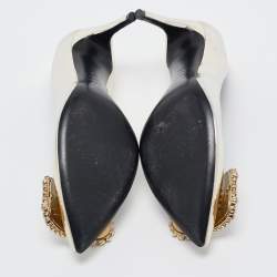 Pre Owned Roger Vivier Gold Leather Metallic Trompette Pumps Size 36