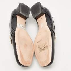 Pre Owned Roger Vivier Black Patent Leather Buckle Detail Square Cap Toe Pumps Size 40