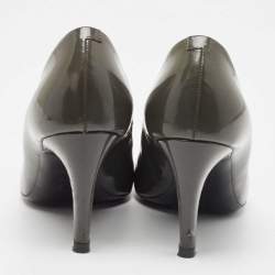 Pre Owned Roger Vivier Olive Green Patent Leather Trompette Pumps Size 38