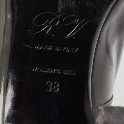 Pre Owned Roger Vivier Olive Green Patent Leather Trompette Pumps Size 38