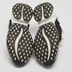 Roger Vivier Black/White Mesh and Neoprene Viv Run Strass Sneakers Size 35