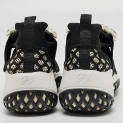 Roger Vivier Black/White Mesh and Neoprene Viv Run Strass Sneakers Size 35