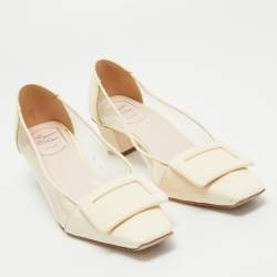 Roger Vivier Cream/Transparent Patent and PVC Belle Vivier Pumps Size 36