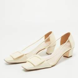 Roger Vivier Cream/Transparent Patent and PVC Belle Vivier Pumps Size 36