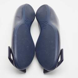 Roger Vivier Navy Blue Patent Leather Ballet Flats Size 35.5