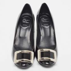 Pre Owned Roger Vivier Black Patent Leather Belle de Nuit Pumps Size 37.5