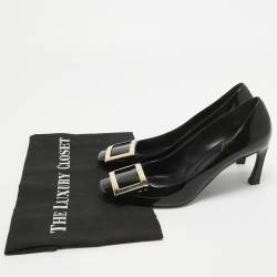 Pre Owned Roger Vivier Black Patent Leather Belle Vivier Trompette Pumps Size 36
