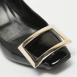 Pre Owned Roger Vivier Black Patent Leather Belle Vivier Trompette Pumps Size 36