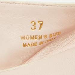 Pre Owned Roger Vivier Cream Leather Gommette Slingback Flat Sandals Size 37