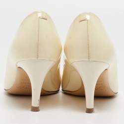 Roger Vivier Cream Patent Leather Trompette Pumps Size 37.5